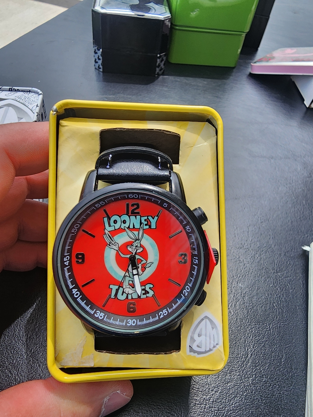 Warner Bros. Red Looney Tunes Character Watch with Black Strap